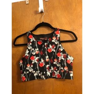 High neck, crop top Sports Bra